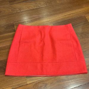 J.Crew Bright Red Wool Mini Skirt, Size 10